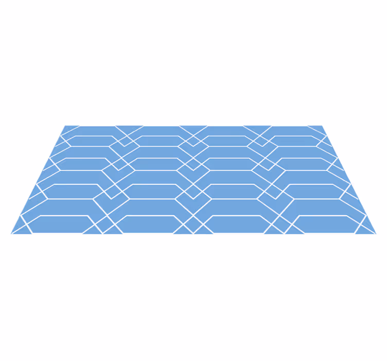 Tappeto vinile geometrico linee blu geometriche - TenStickers