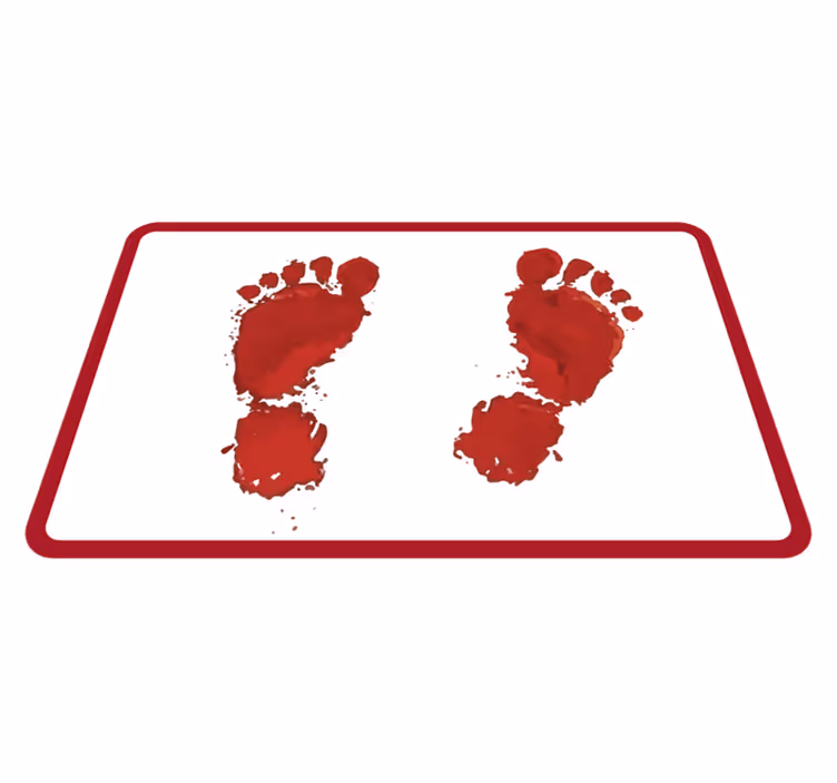 Tappeto vinile frase impronta di impronte rosse - TenStickers
