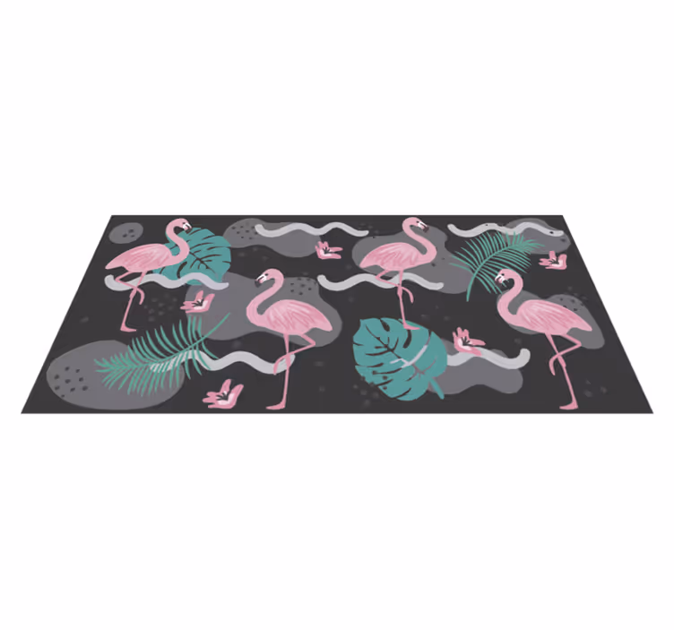 Tappeto vinile animali motivo fenicottero tropicale - TenStickers