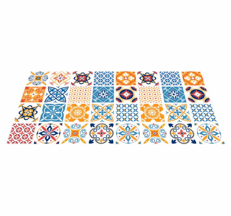Tappeto pvc cucina piastrelle idrauliche portoghesi - TenStickers