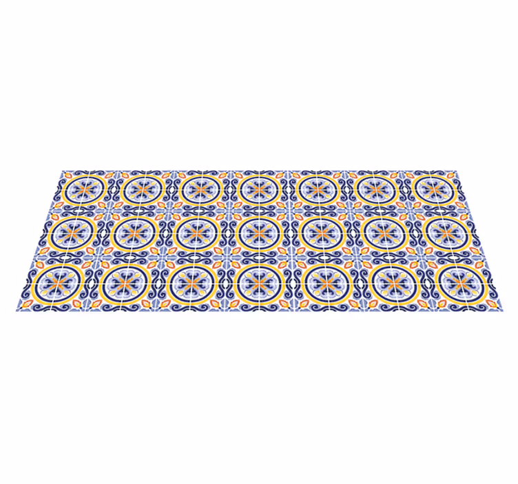 Tappeto vinile cucina piastrelle estive - TenStickers