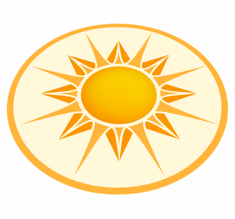 Tappeto vinile per bambini cerchio emblema soleggiato - TenStickers