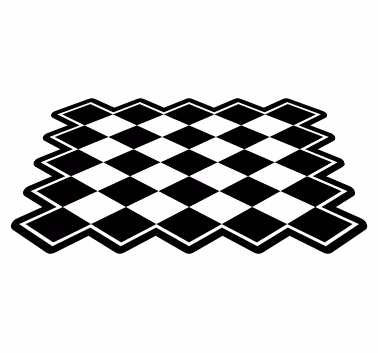 Tappeto vinile geometrico motivo a quadretti - TenStickers
