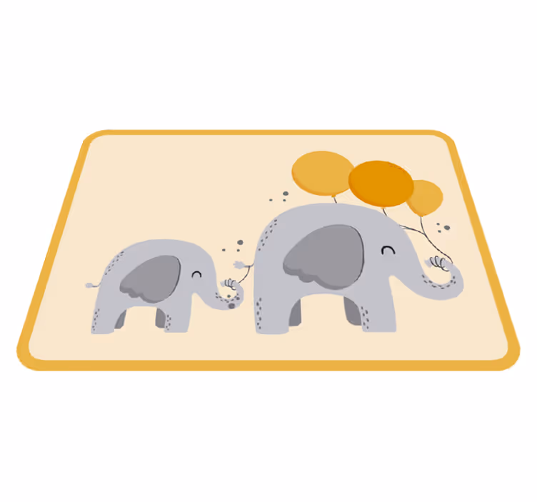 Tappeto vinile bebé compagni di elefanti - TenStickers