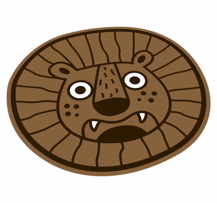 Tappeto vinile per bambini cerchio del fumetto del leone - TenStickers