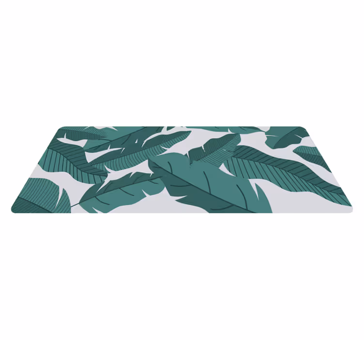 Tappeto vinile fiori disegno di foglie botaniche - TenStickers