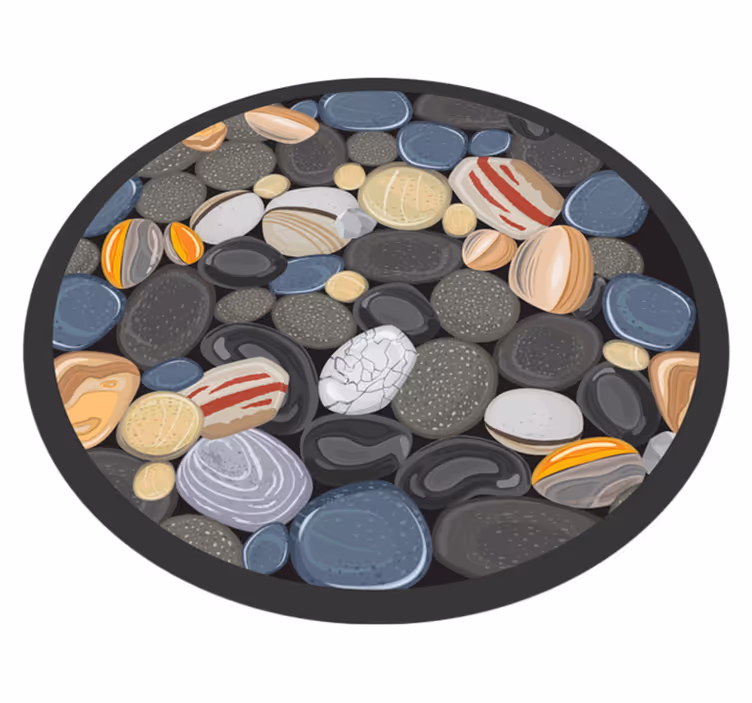 Tappeto vinile rotondo mosaico di ciottoli - TenStickers