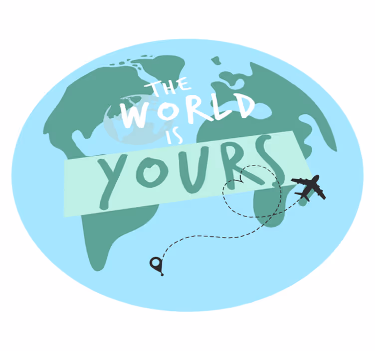 Tappeto vinile mappamondo avventura di viaggio nel mondo - TenStickers