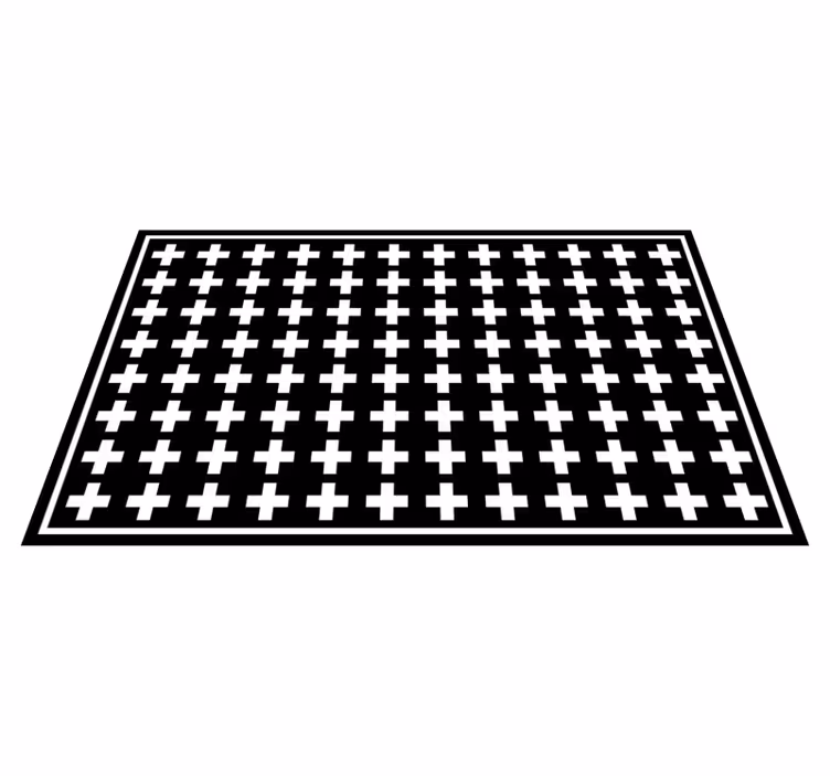 Tappeto vinile geometrico disegno a croce - TenStickers
