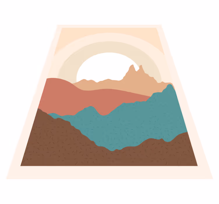 Tappeto vinile natura strati astratti di montagna - TenStickers