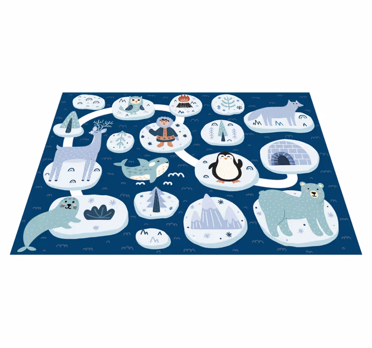 Tappeto in vinile stile nordico Strada degli animali polari - TenStickers