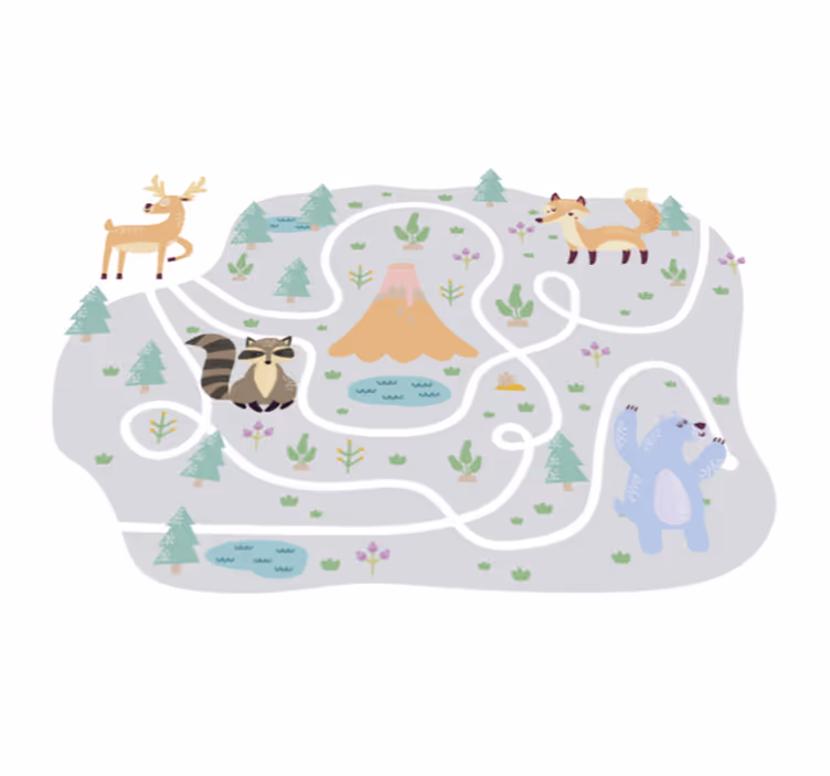 Tappeto vinile giochi sentiero nel bosco giocoso - TenStickers