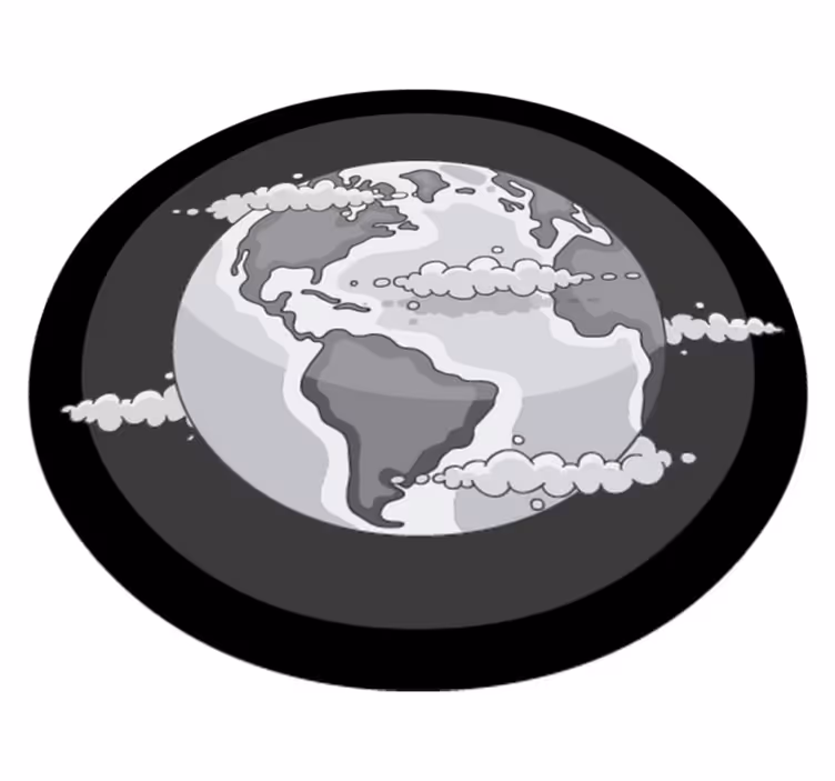 Tappeto vinile mappamondo globo monocromatico - TenStickers
