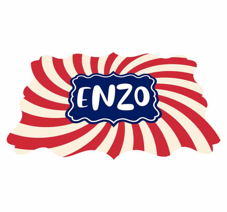 Tappeto vinile con nome strisce personalizzate - TenStickers