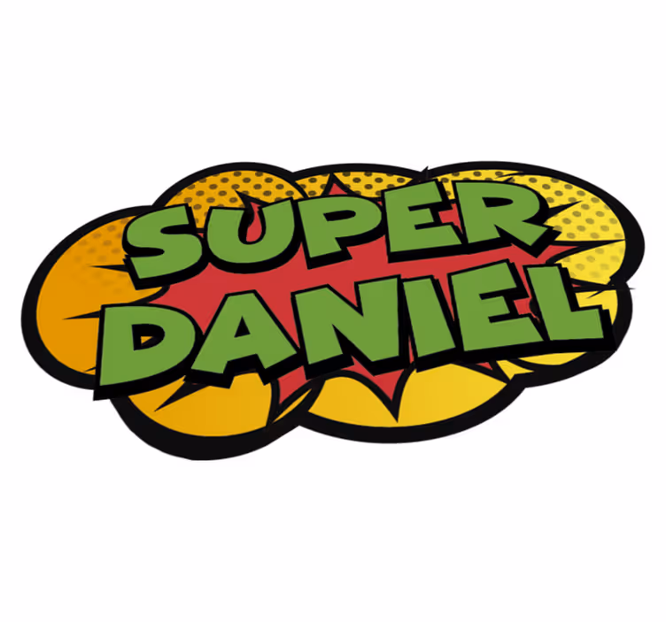 Tappeto vinile con nome supereroe personalizzabile - TenStickers