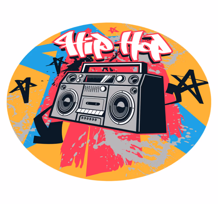 Tappeto vinile per ragazzi boombox hip-hop - TenStickers