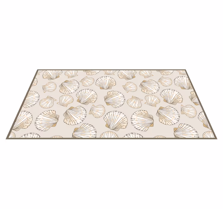 Tappeto vinile fiori conchiglie dorate - TenStickers