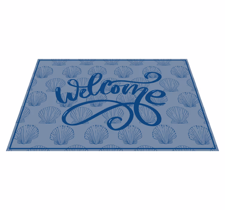 Tappeto vinile frase script di benvenuto della conchiglia - TenStickers