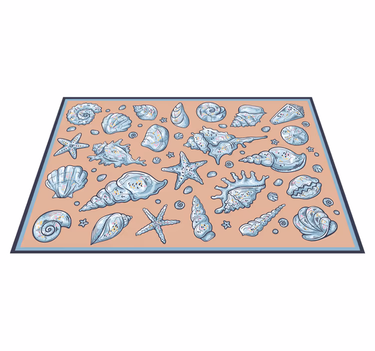 Tappeto vinile natura illustrazioni di conchiglie - TenStickers
