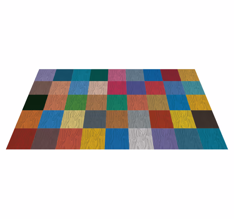 Tappeto vinile effetto legno scacchiera multicolore - TenStickers