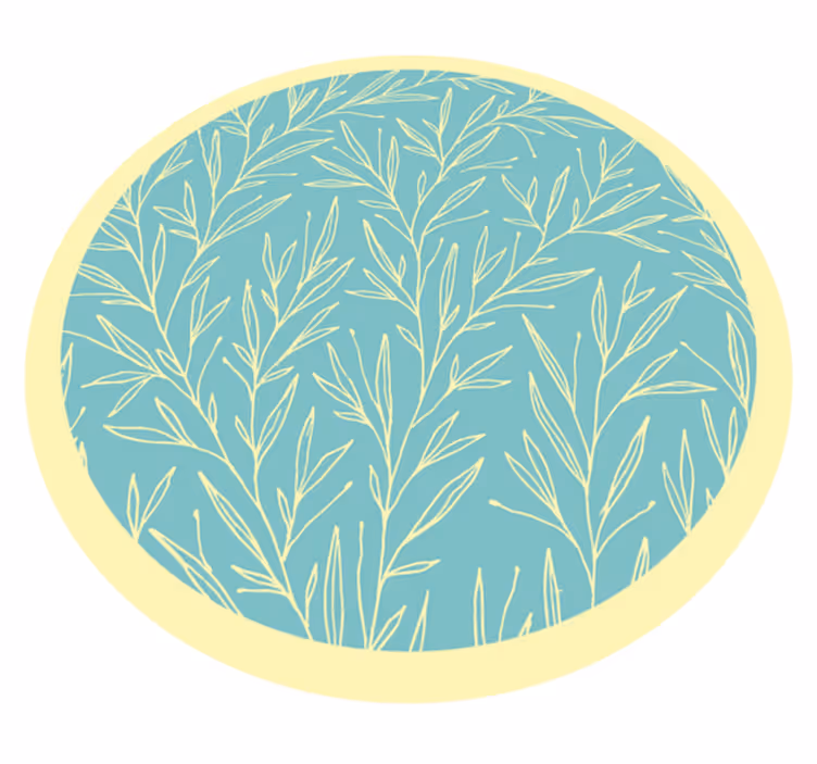 Tappeto vinile fiori motivo rotondo botanico - TenStickers