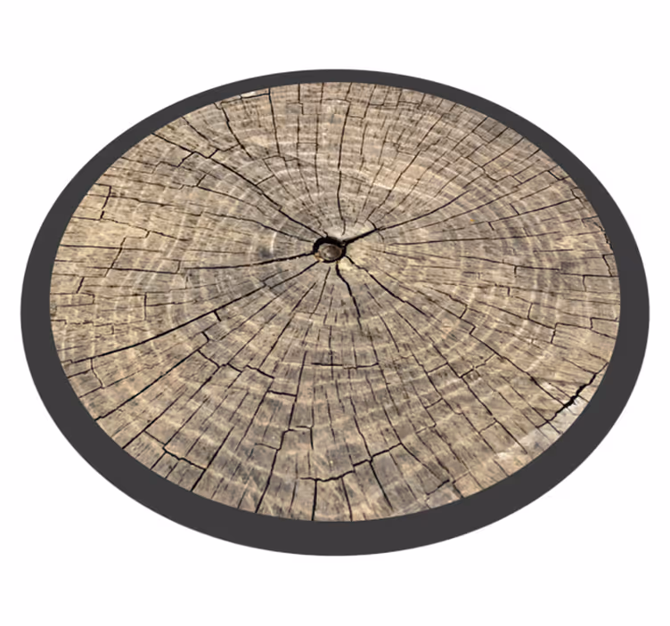 Tappeto vinile effetto legno sezione trasversale del tronco - TenStickers