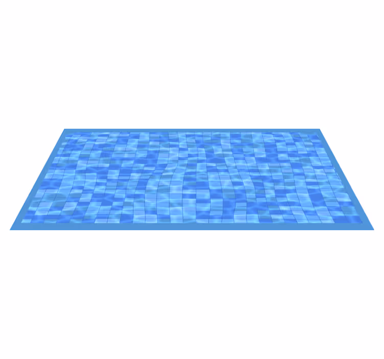 Tappeti vinile motivi mosaico blu ondulato - TenStickers