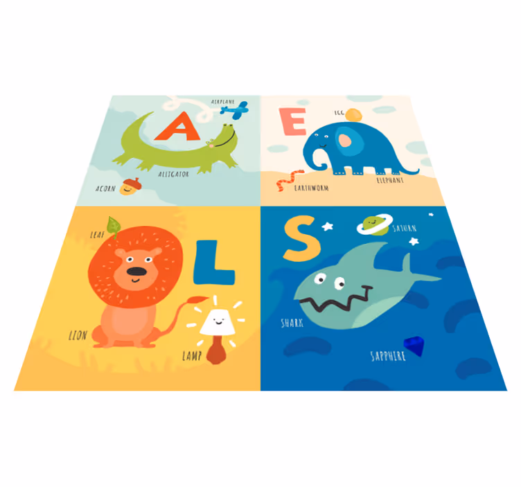 Tappeto vinile alfabeto design per apprendimento alfabetico - TenStickers