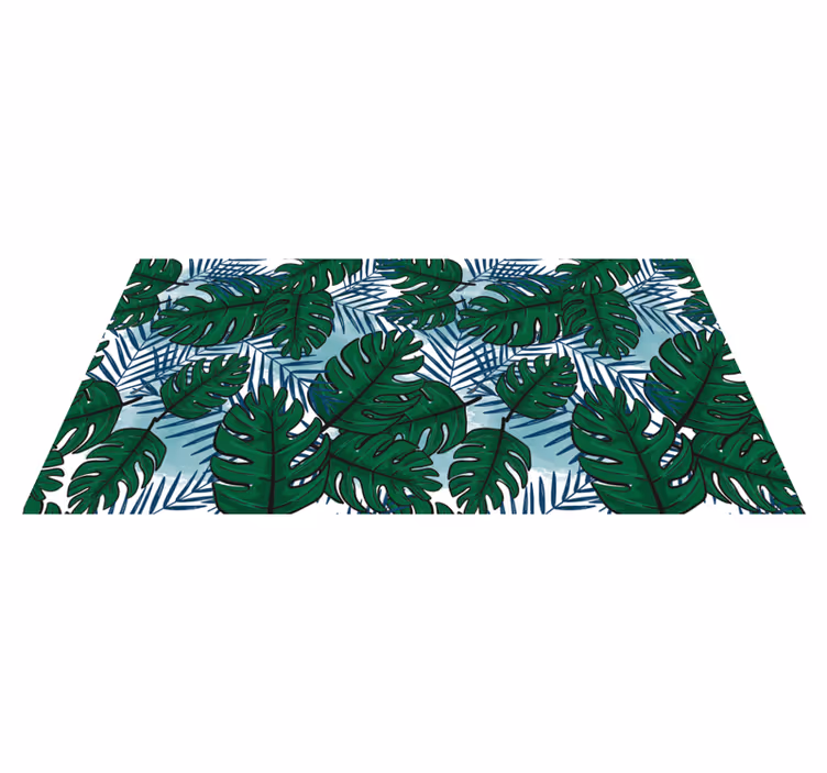 Tappeto in vinile per bagno modello di monstera tropicale - TenStickers