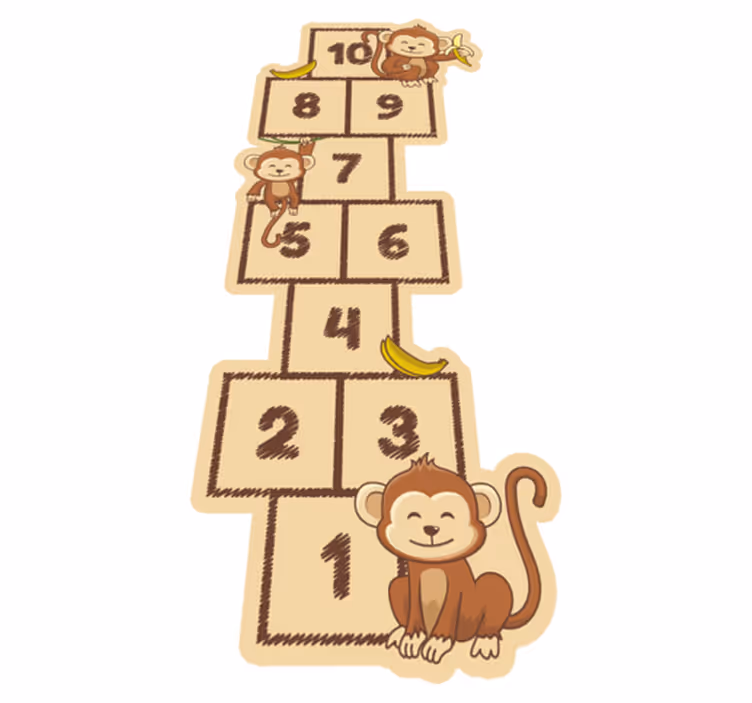 Tappeto vinile per bambini campana con scimmia - TenStickers