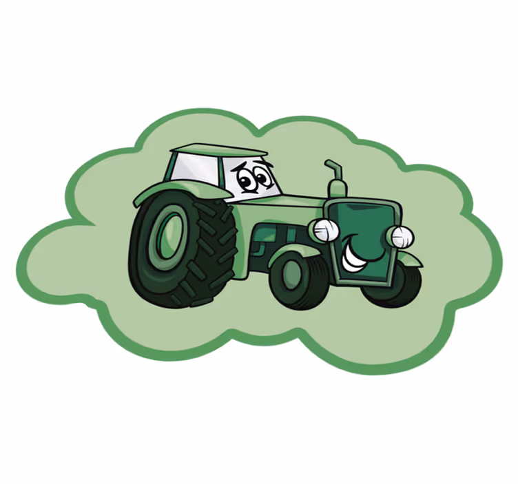 Tappeto vinile per bambini trattore amichevole - TenStickers