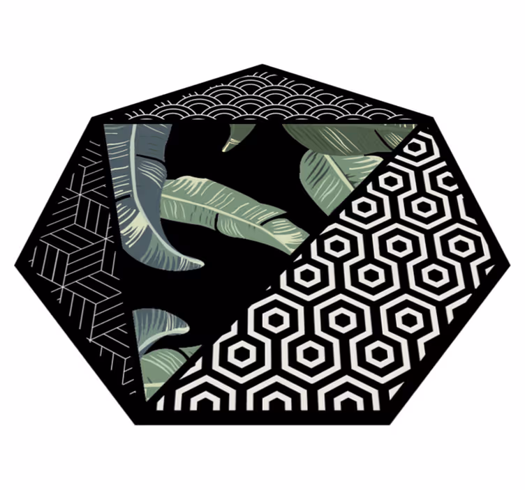 Tappeto in vinile geometrico Foglie verd - TenStickers