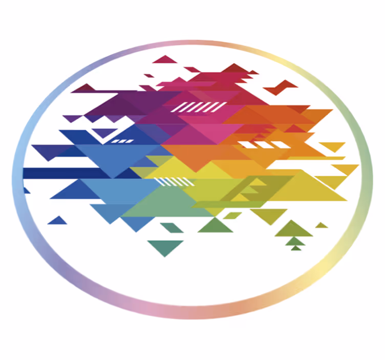Tappeto vinile geometrico forme geometriche colorate - TenStickers