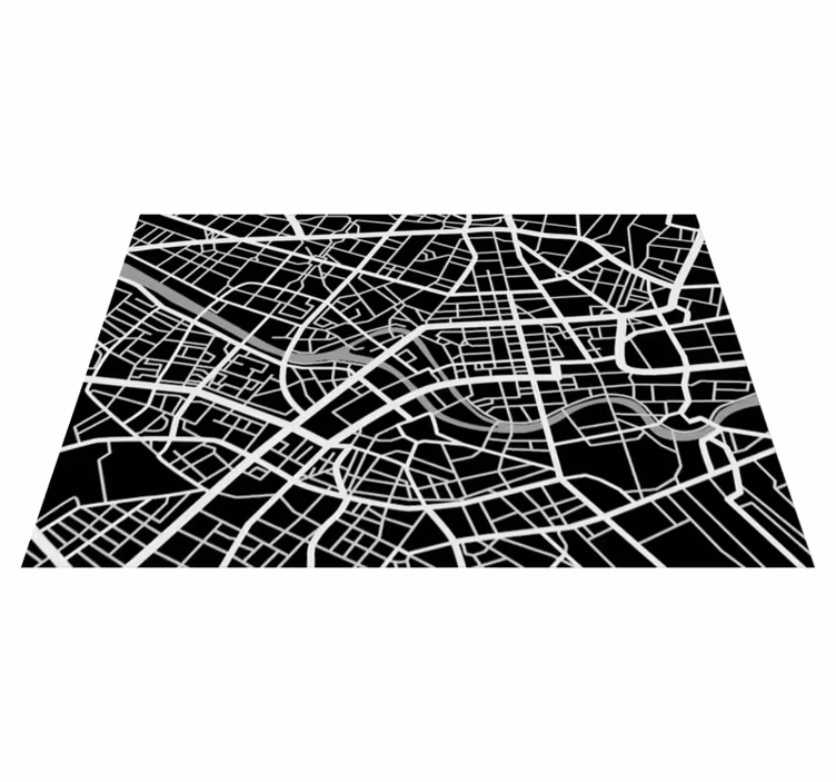 Tappeto vinile mappamondo dettaglio della mappa urbana - TenStickers