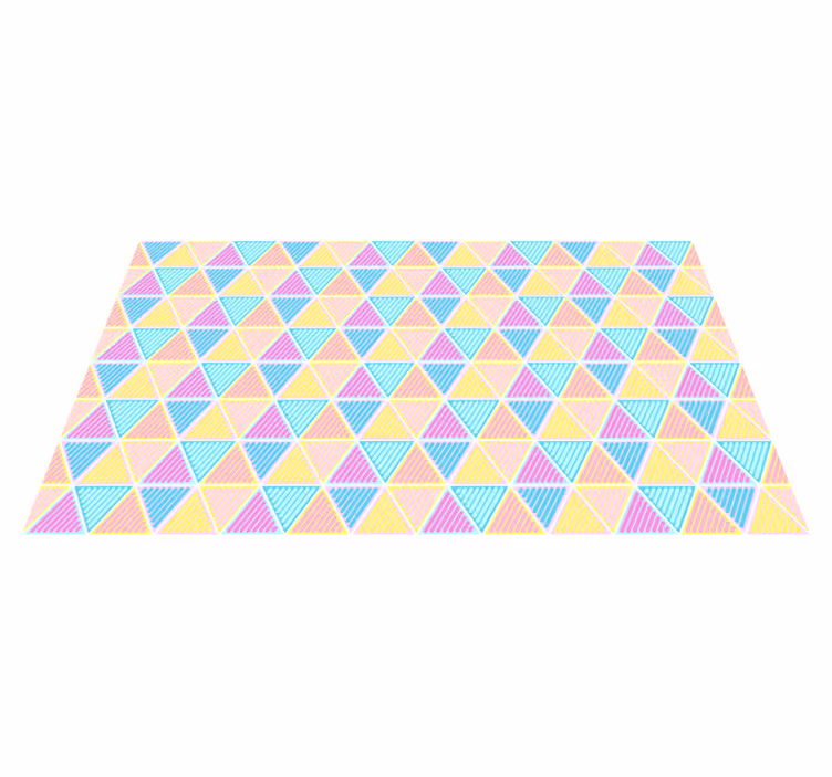 Tappeto vinile geometrico motivo a triangolo colorato - TenStickers