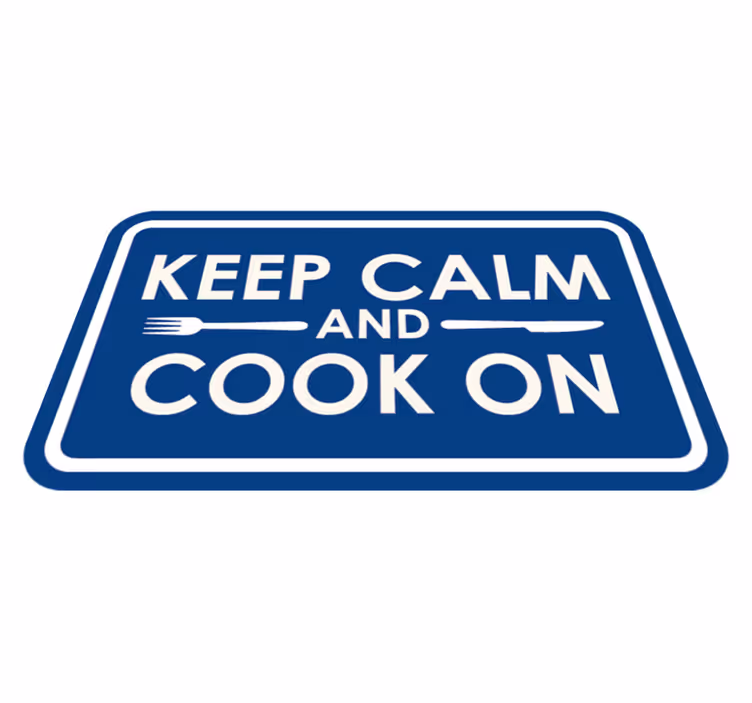 Tappeto vinile frase stai calmo, cuoco - TenStickers