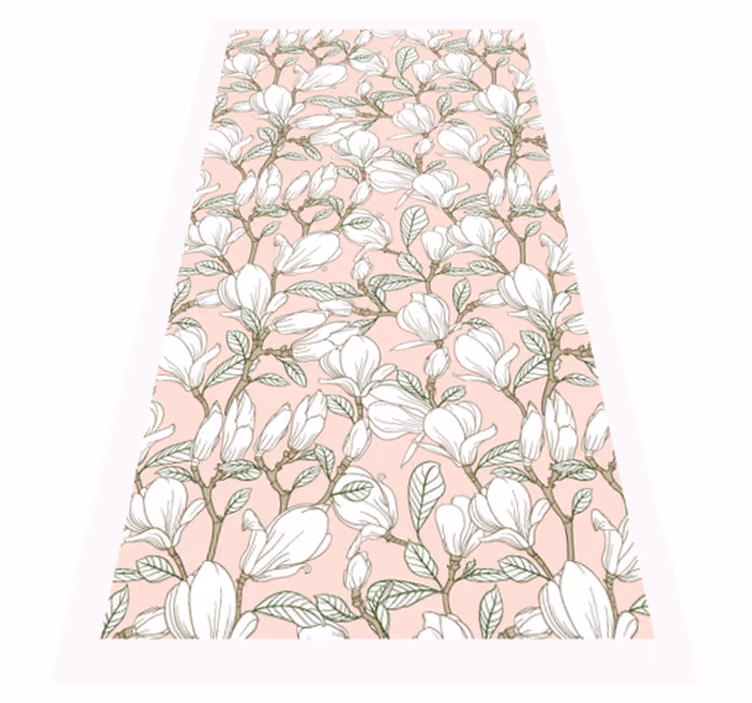 Tappeto vinile fiori illustrazione floreale - TenStickers
