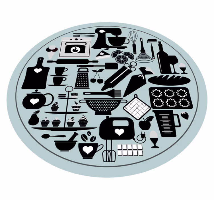 Tappeto pvc cucina sagome culinarie - TenStickers