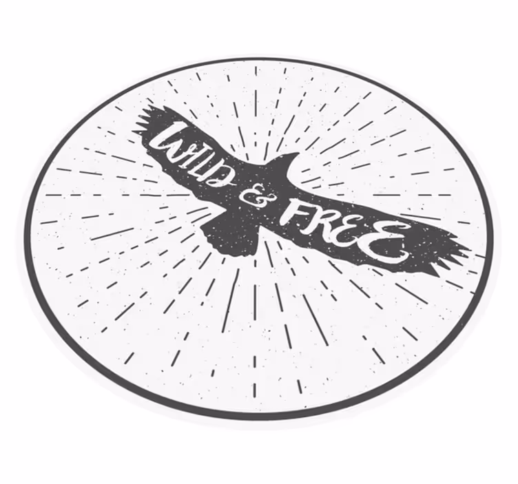 Tappeto vinile frase circolo selvaggio e libero - TenStickers