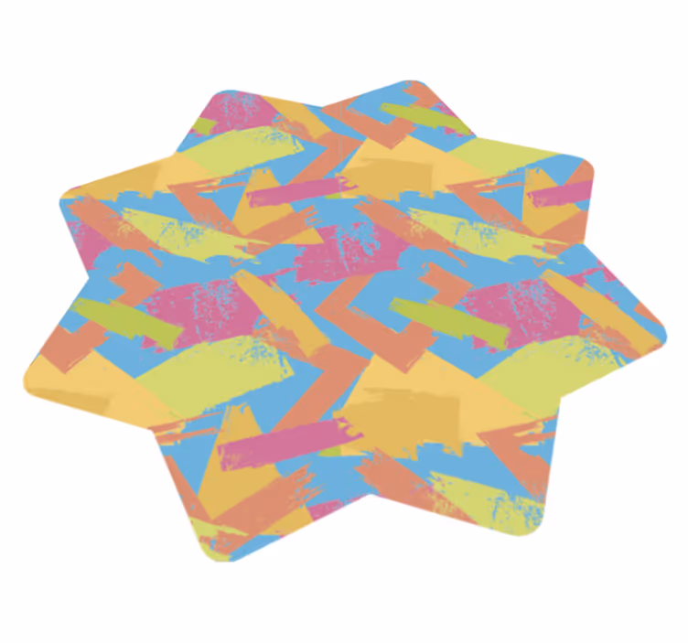 Tappeto vinile geometrico forme astratte colorate - TenStickers