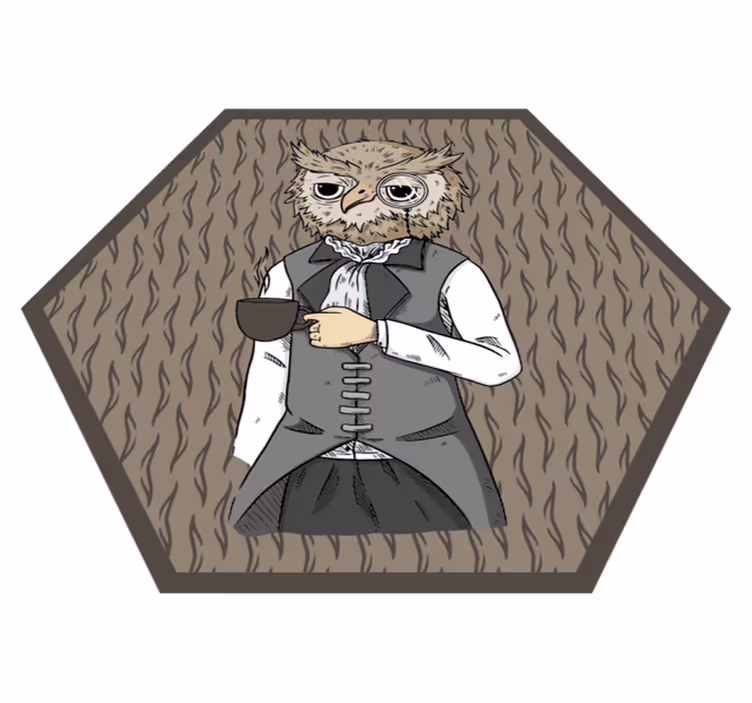Tappeto vinile animali illustrazione del gufo azzimato - TenStickers