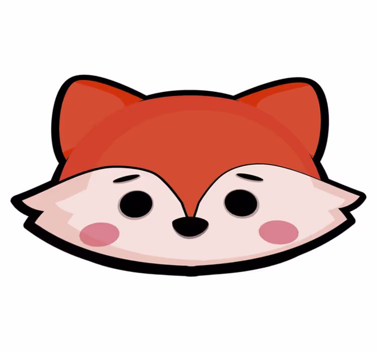 Tappeto vinile per bambini simpatica forma di volpe - TenStickers