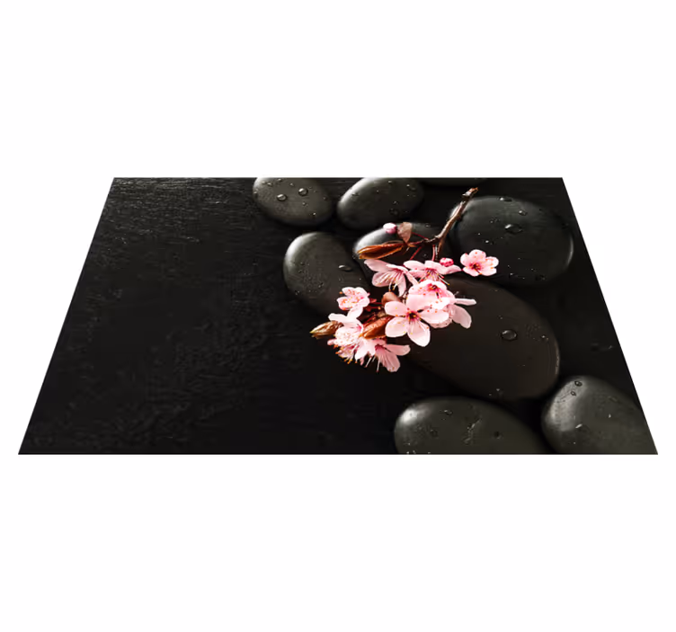Tappeto vinile natura pietre zen floreali - TenStickers