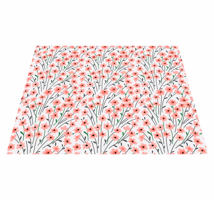 Tappeto vinile fiori disegno di fiori floreali - TenStickers