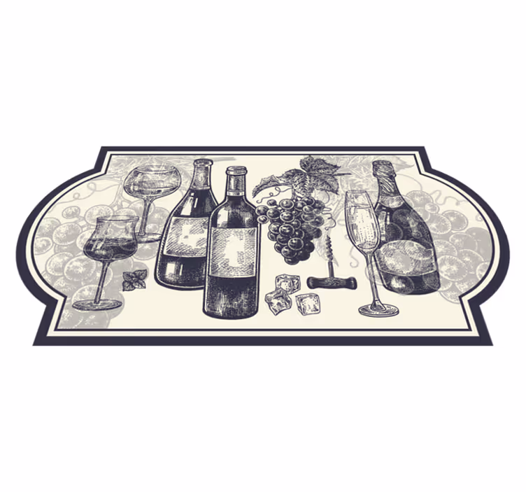 Tappeto pvc cucina eleganza a tema vino - TenStickers