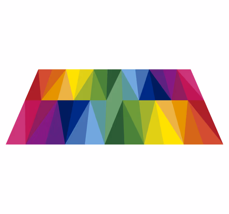 Tappeto in vinile geometrico Triangoli arcobaleno - TenStickers