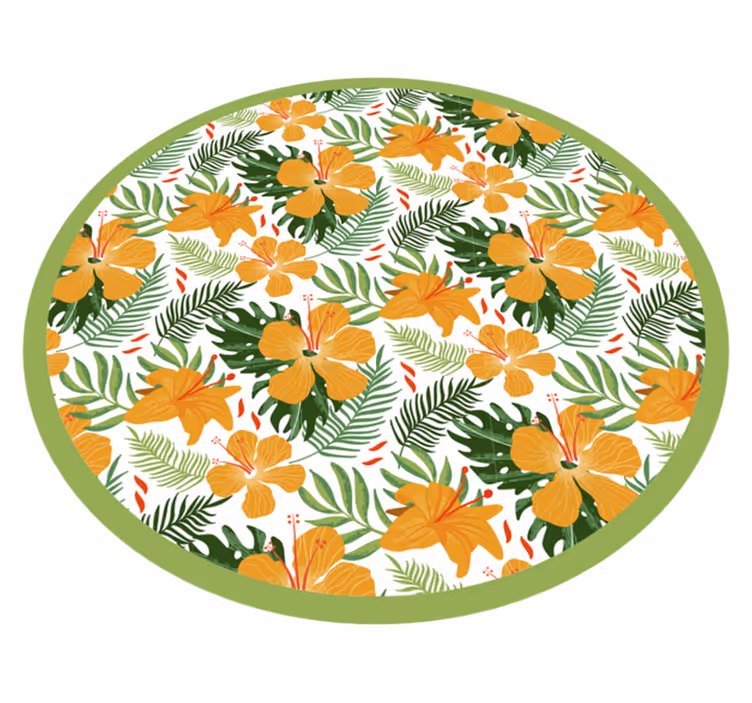 Tappeto vinile fiori armonia floreale tropicale - TenStickers