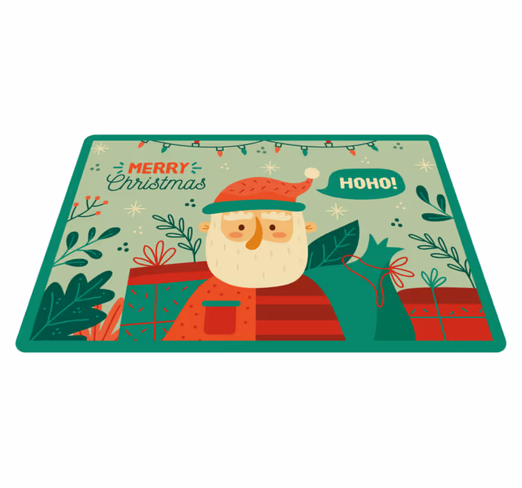 Tappeto vinile natale illustrazione di babbo natale - TenStickers