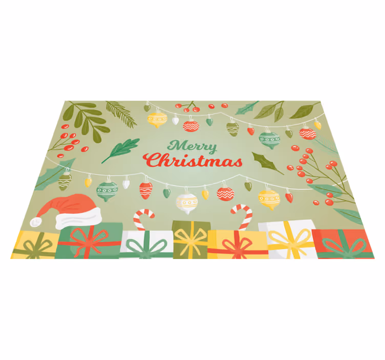 Tappeto Vinile Natale saluti festivi stagionali - TenStickers
