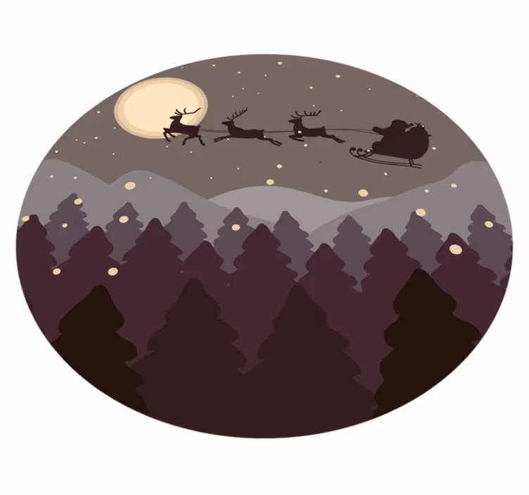 Tappeto Vinile Natale scena notturna festiva - TenStickers